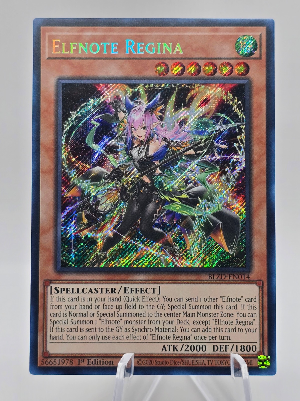 Elfnote Regina | BLZD-EN014 | Secret Rare | Blazing Dominion | 1st Edition
