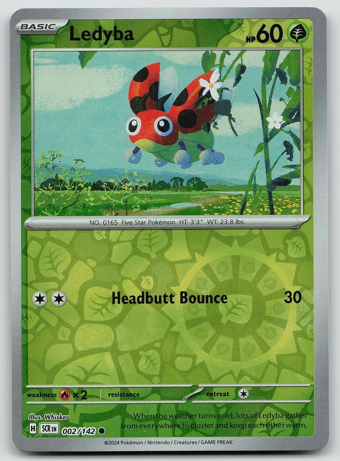 Pokemon Ledyba 2/142 Stellar Crown Common Reverse Holo NM