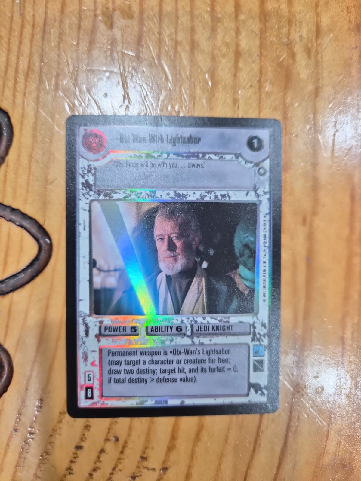 Star Wars CCG Obi-Wan With Lightsaber Reflections II Foil Box Topper NM
