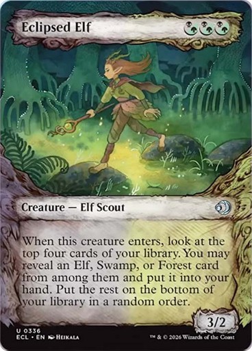 Eclipsed Elf (Showcase) NM MTG Lorwyn Eclipsed ECL Black Green Near Mint Regular