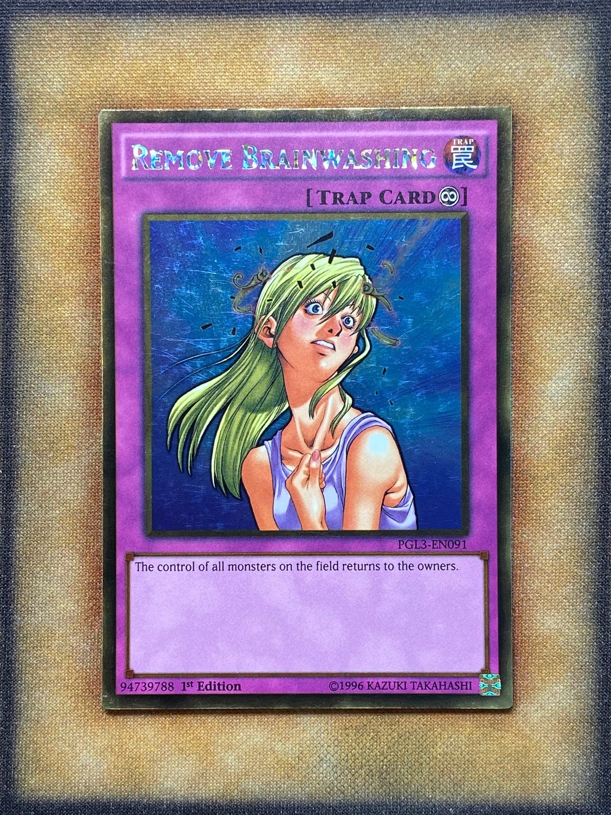 Yugioh Remove Brainwashing PGL3-EN091 Gold Rare 1st Ed NM