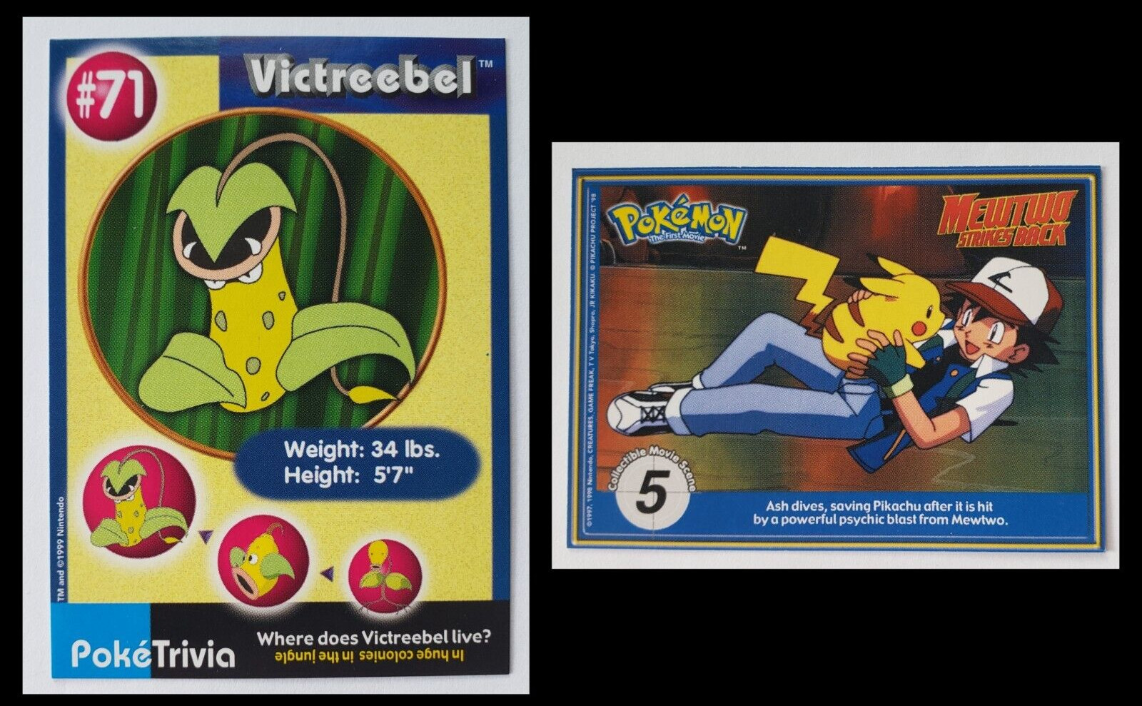 1999 Pokemon Victreebel Promo Card #71 PokeTrivia Picachu Ashe Mewtwo The Movie