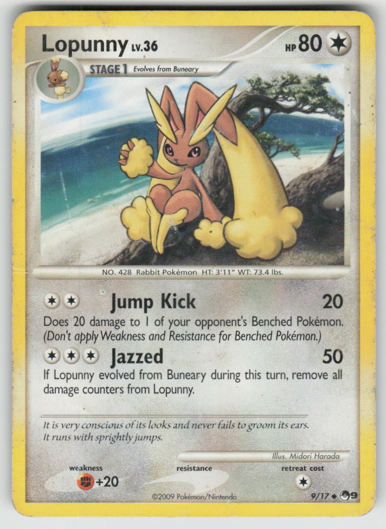 Lopunny 9/17 Uncommon POP Series 9 Pokemon Damaged