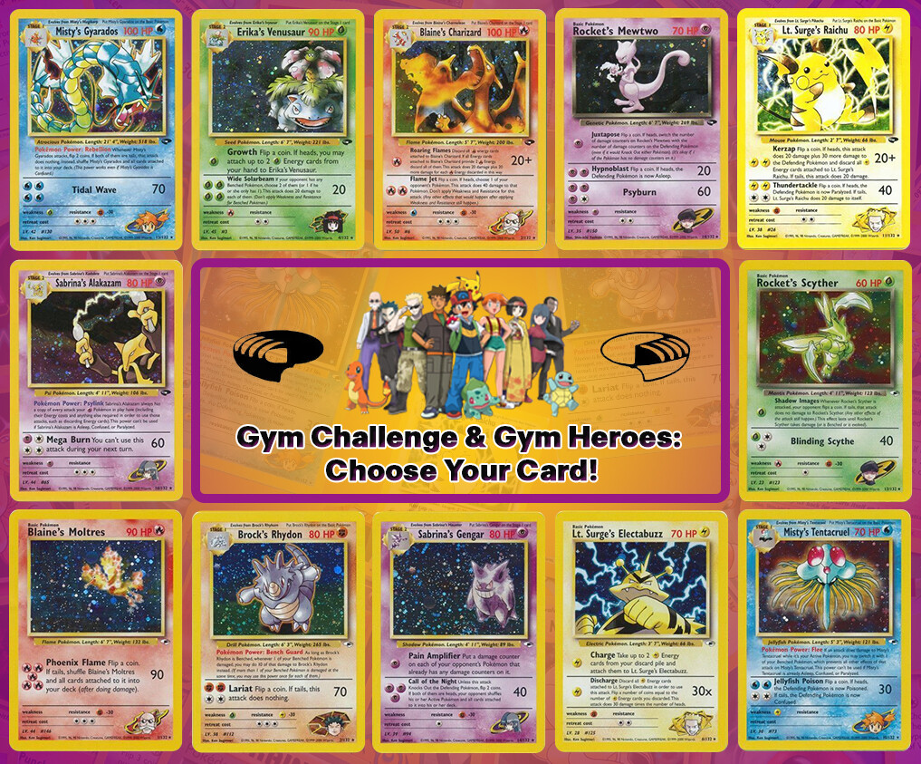 Pokemon Gym Challenge & Gym Heroes: Choose Your Card – 100% Authentic | WOTC