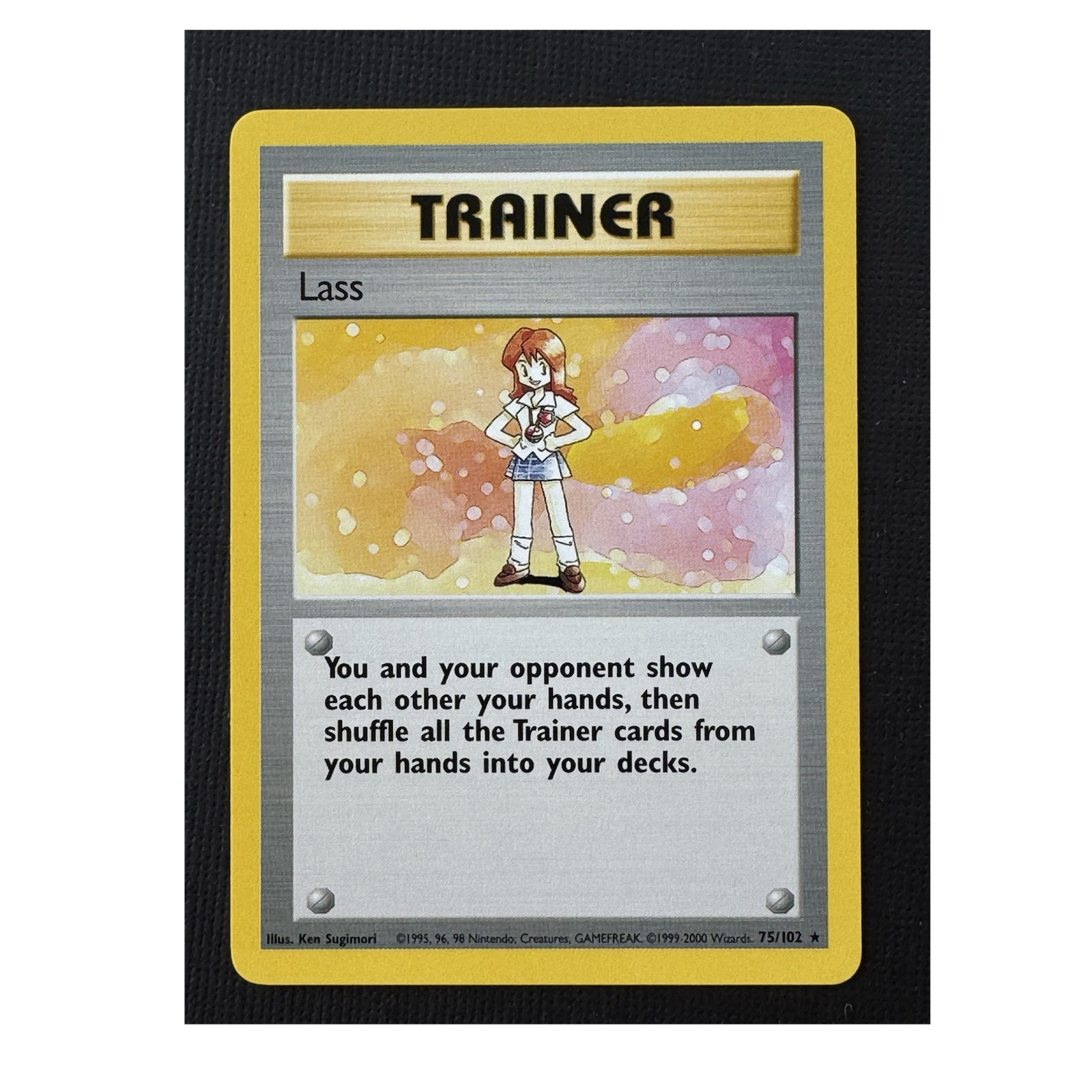 Pokémon Lass 075/102 Base Set 1999 Trainer Rare Regular Unlimited English