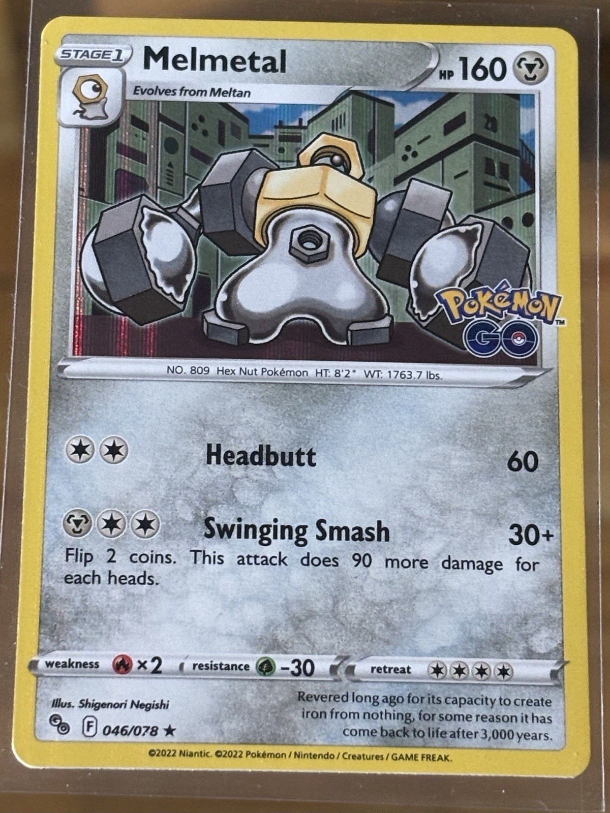Melmetal 046/078 Pokemon GO Holo Rare Holo Pokemon Card