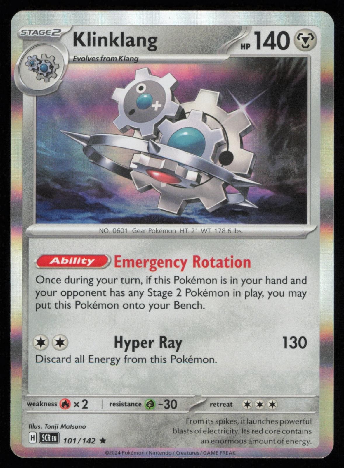 Klinklang 101/142 Holo Rare Pokemon Stellar Crown SCR NM