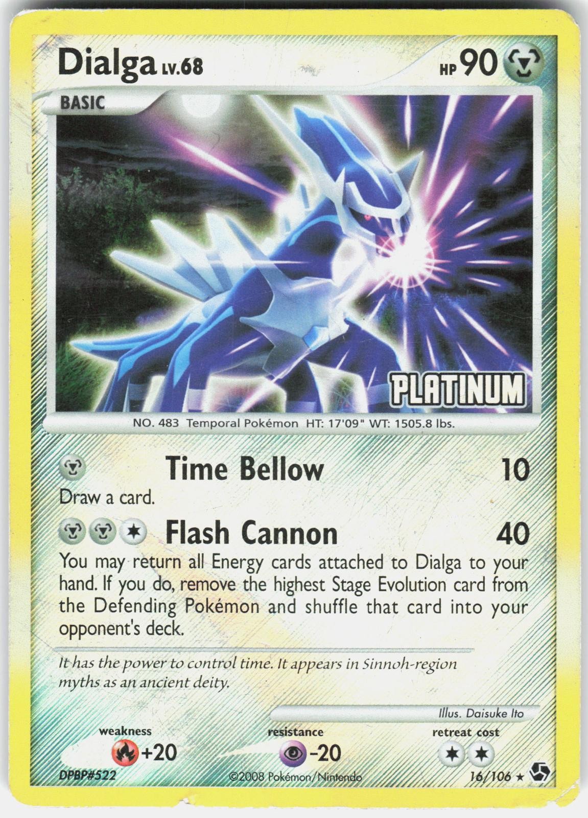 Dialga 016/106 Promo Burger King Pokemon Reverse Holo Damaged