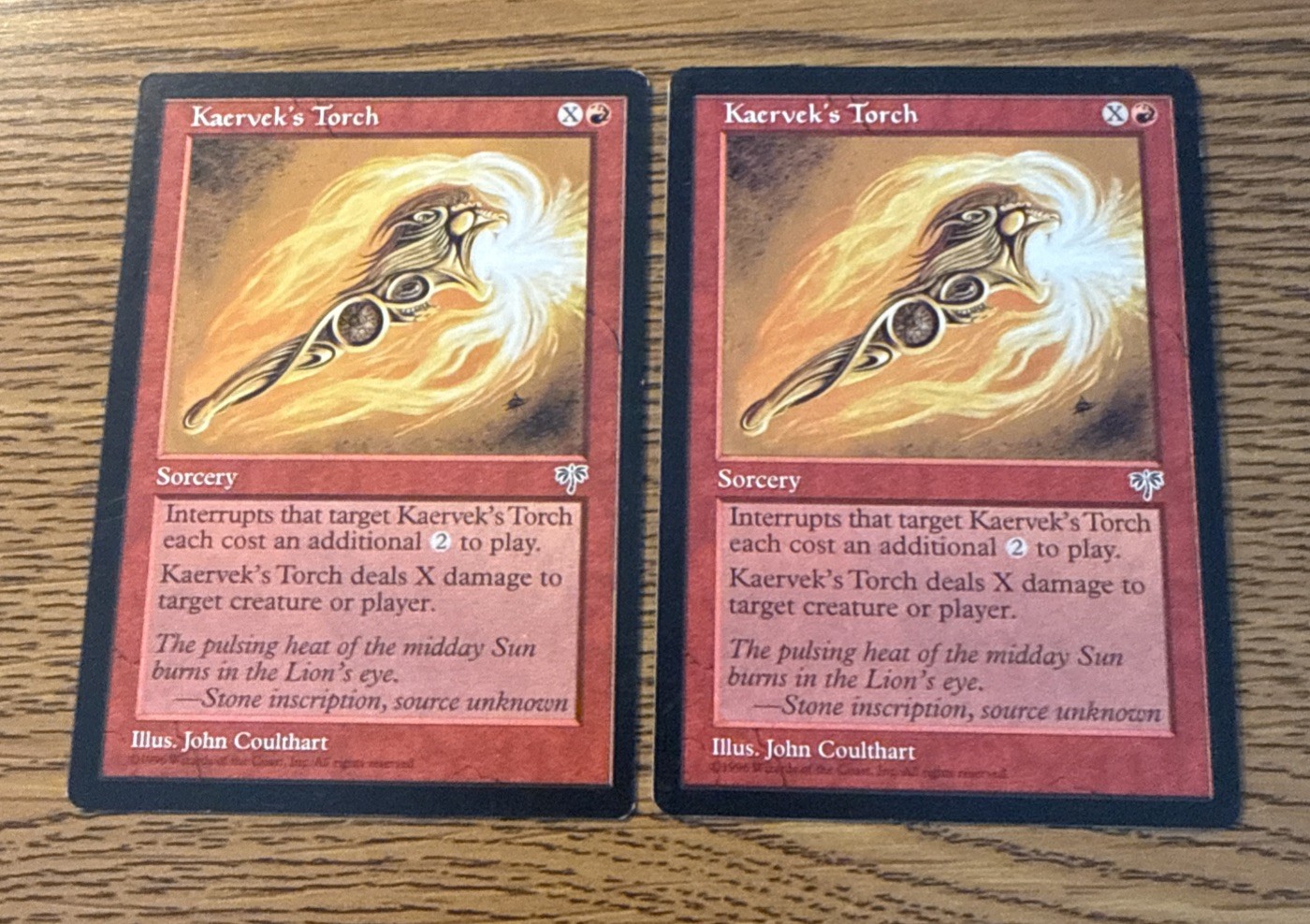 X2 MTG Kaervek’s Torch Mirage MAGIC THE GATHERING Regular