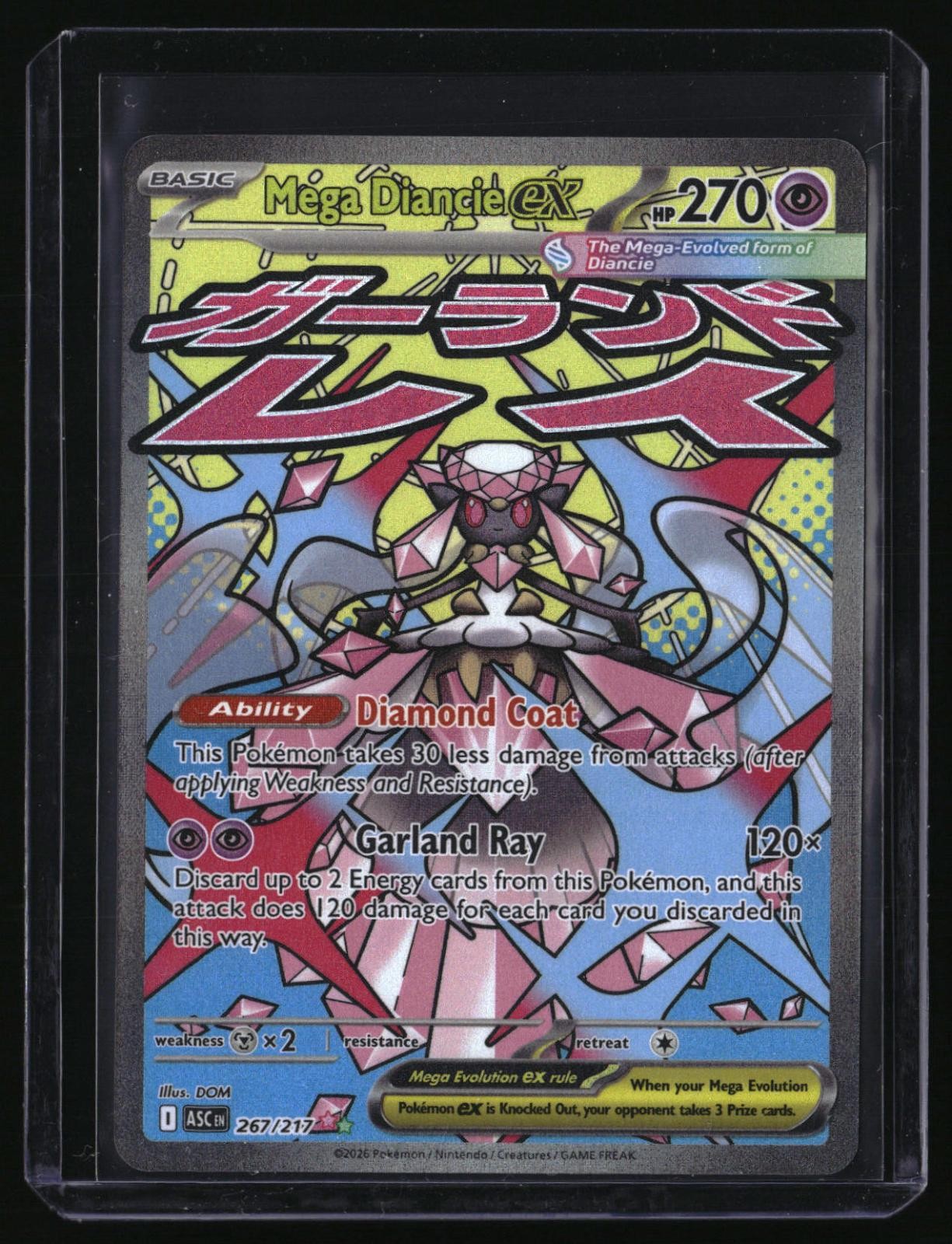 MEGA DIANCIE EX 267/217 MEGA ATTACK RARE ASCENDED HEROES POKEMON HOLO NEAR MINT