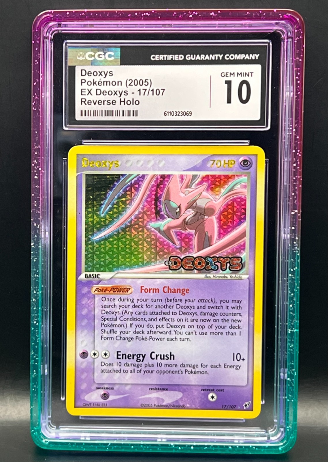 Deoxys 17/107 Reverse Holo Stamped (Attack Forme)-2005 Pokémon EX Deoxys- CGC 10