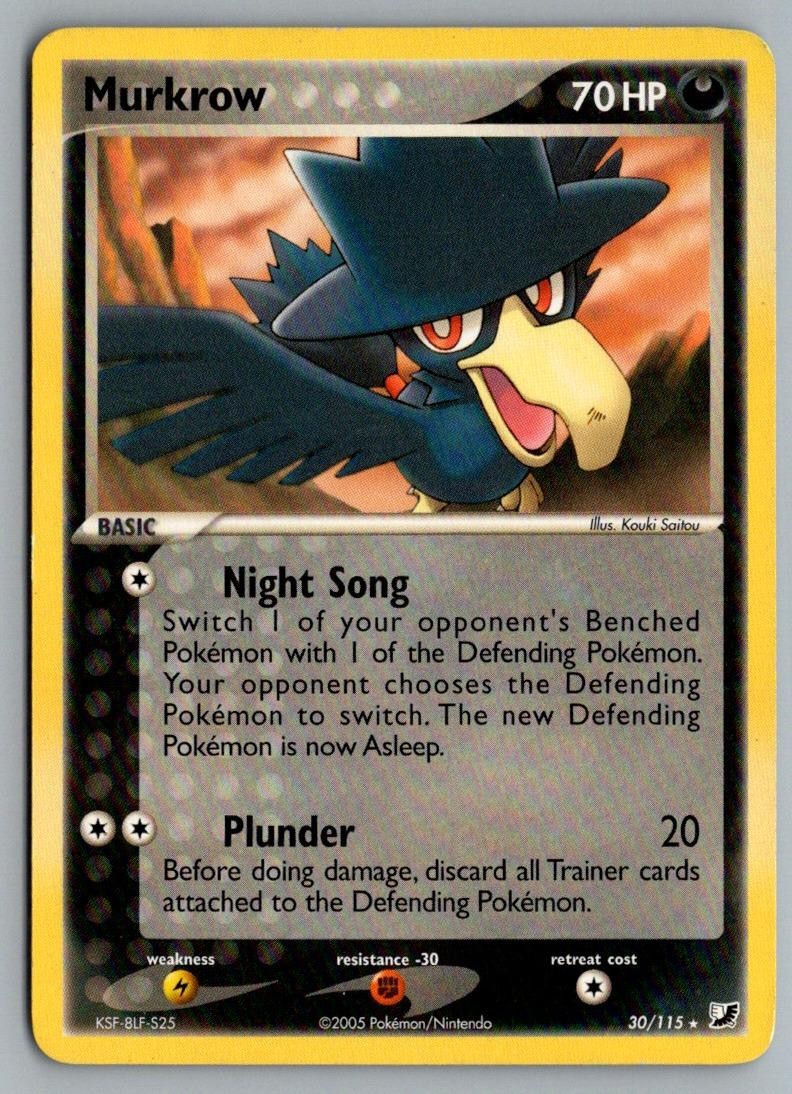 Murkrow 30/115 Rare Unseen Forces Pokemon Lightly Played