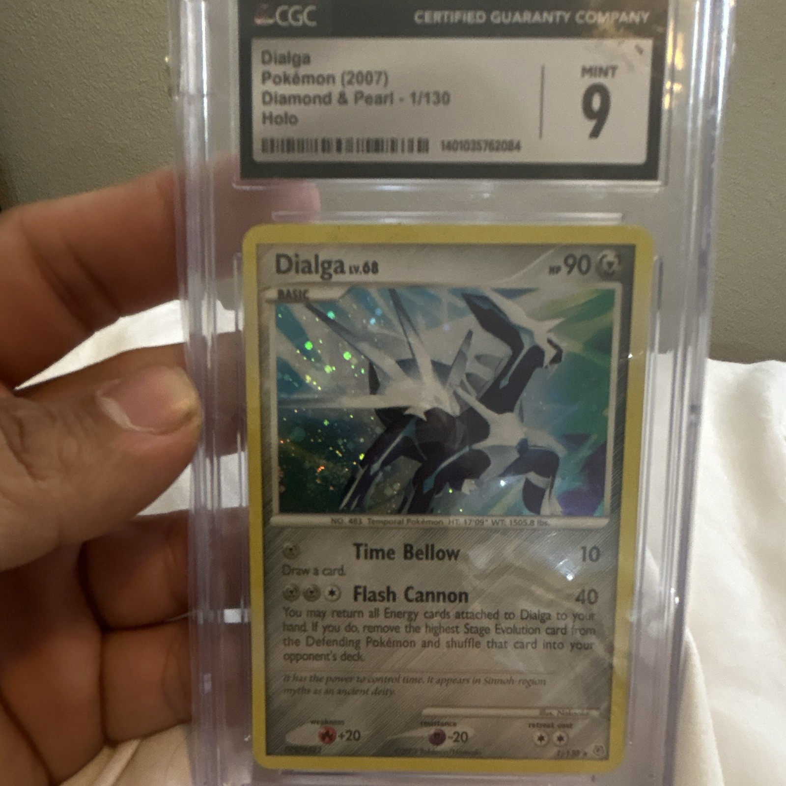 Dialga Diamond & Pearl 1/130 Holo CGC Mint 9 Pokémon Card 2007