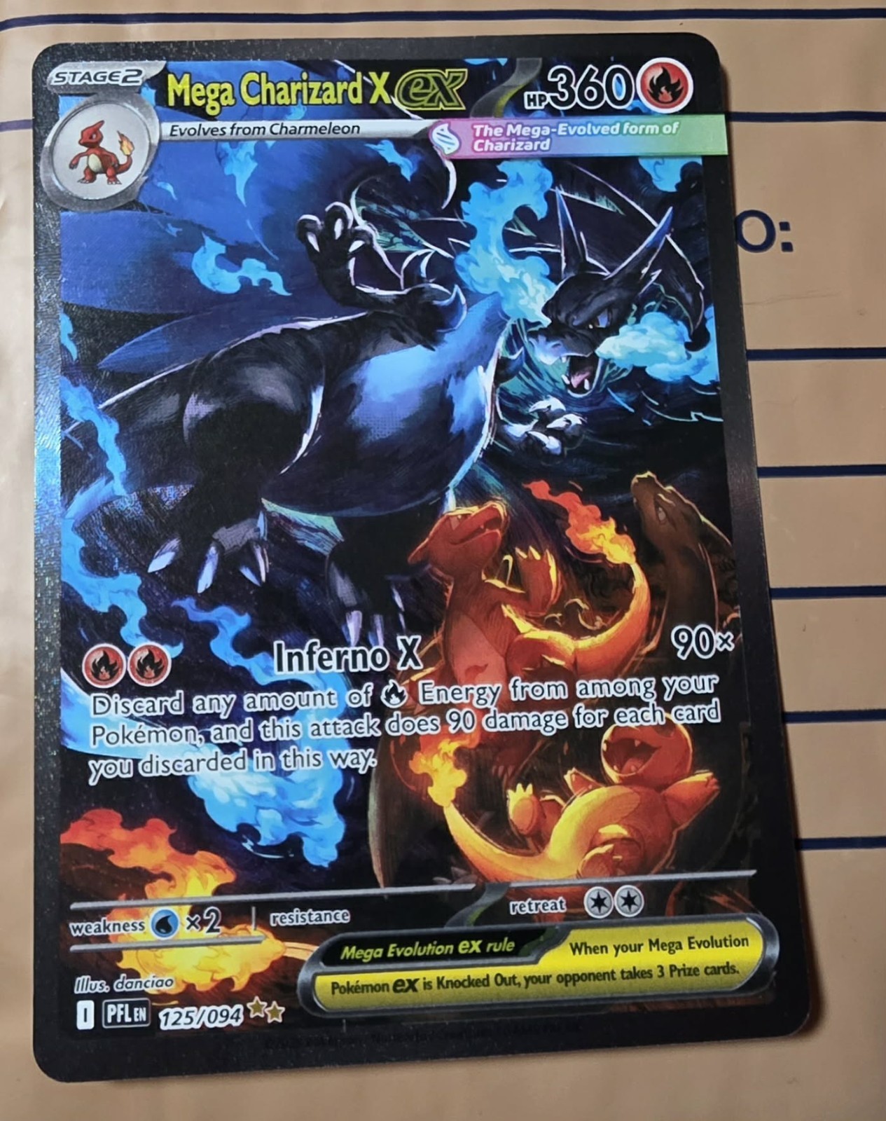 Mega Charizard X ex 125/094 Me02: Phantasmal Flames Holo