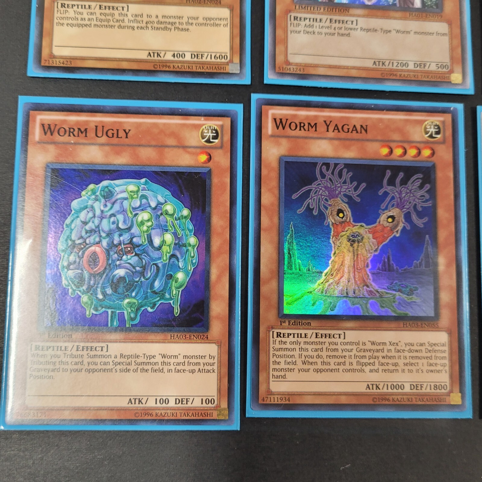 Yugioh TCG – 10x Worm – Small Collection Lot – Includes Rare – 1st + Limited NM