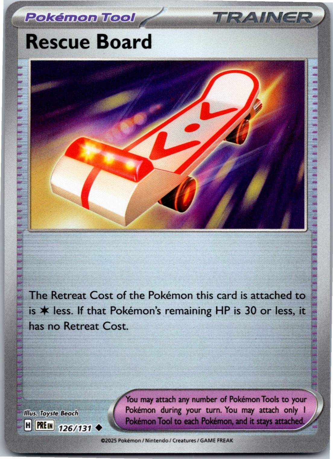 Rescue Board (Poke Ball Pattern) Uncommon PRE 126/131 NM – Holo