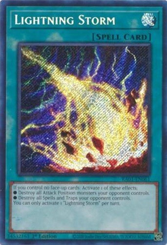 *** LIGHTNING STORM *** SECRET RARE 1ST EDITION RA01-EN061 MINT/NM YUGIOH!