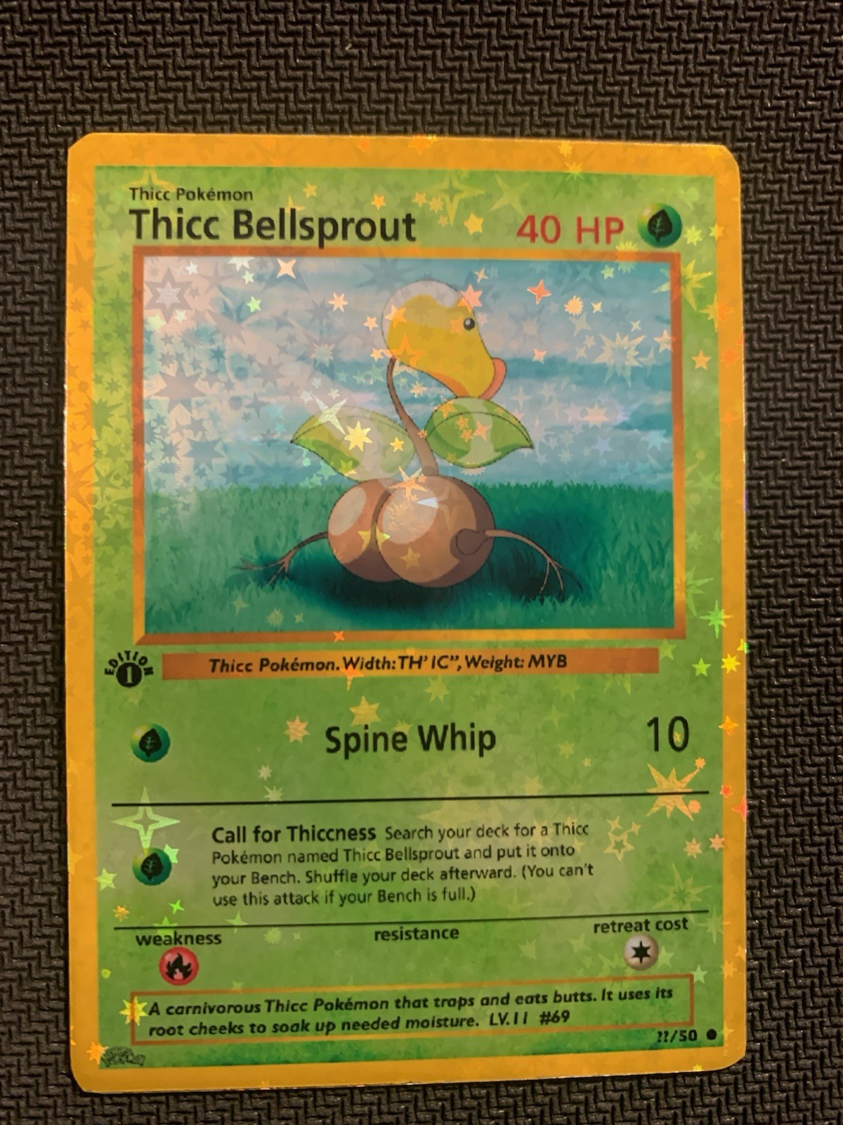 Thicc Bellsprout (Alternative Custom Art) Holografic Card