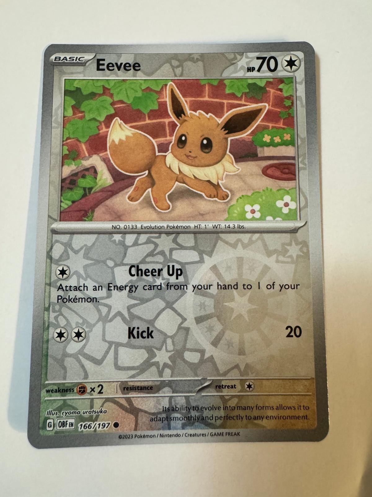 Eevee 166/197 Reverse Holo NM/M Obsidian Flames
