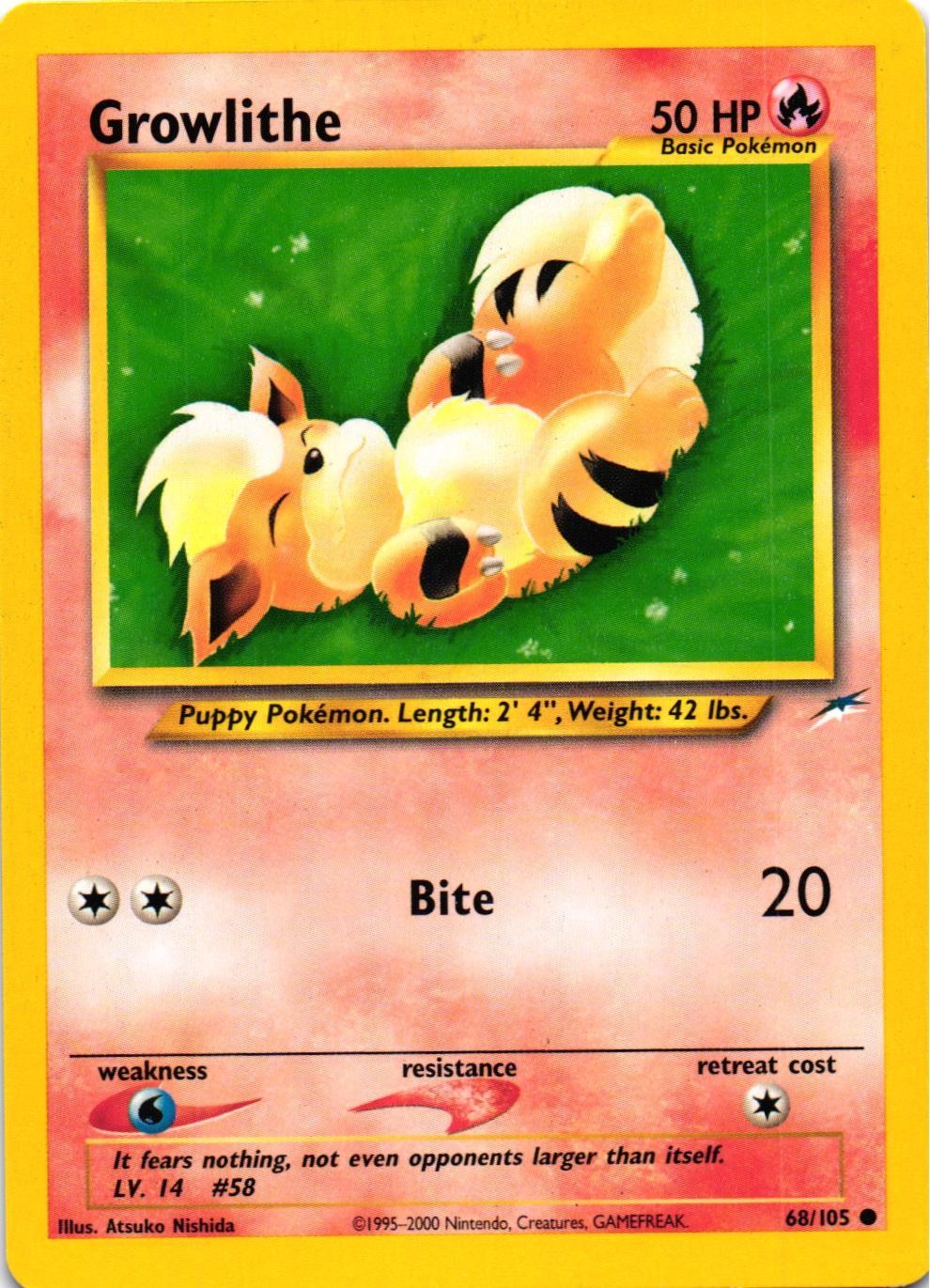 GROWLITHE 68/105 NEO DESTINY COMMON LP OR BETTER POKEMON