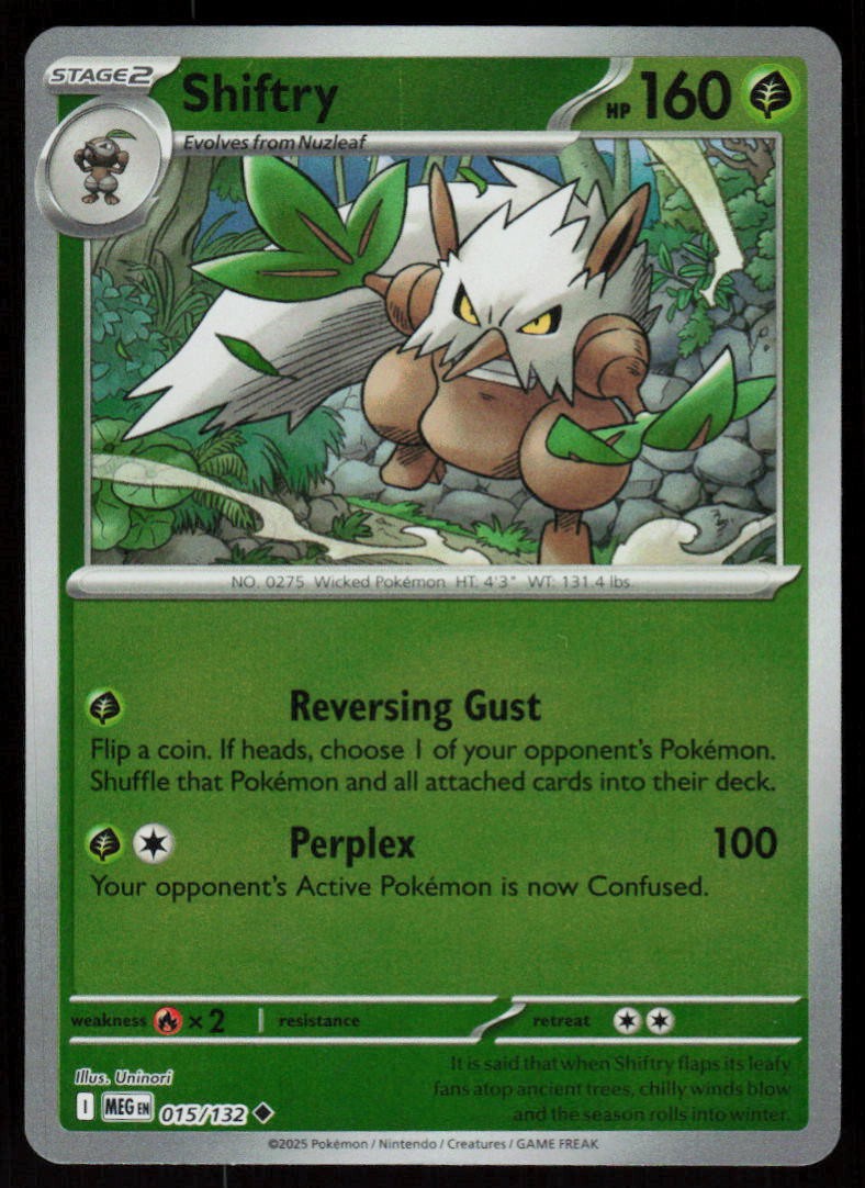 Shiftry 015/132 Uncommon Mega Evolution Pokemon Reverse Holo Near Mint