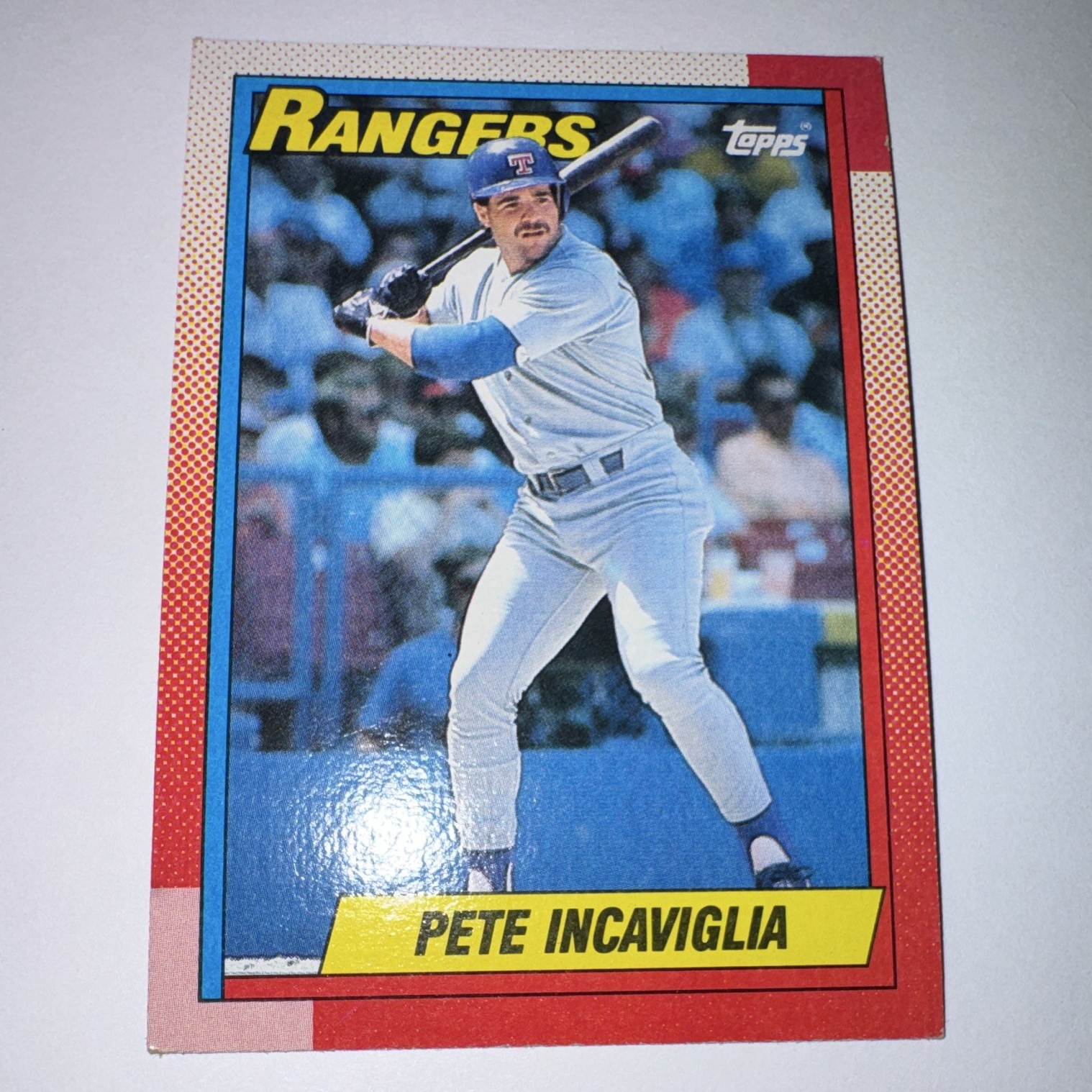 Topps 1990 Pete Incaviglia #430 Texas Rangers Baseball Trading Card Base