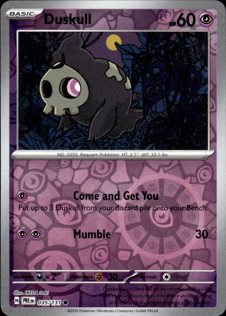 Duskull Reverse Holo Common SV: Prismatic Evolutions 035/131 NM IKEDA Saki