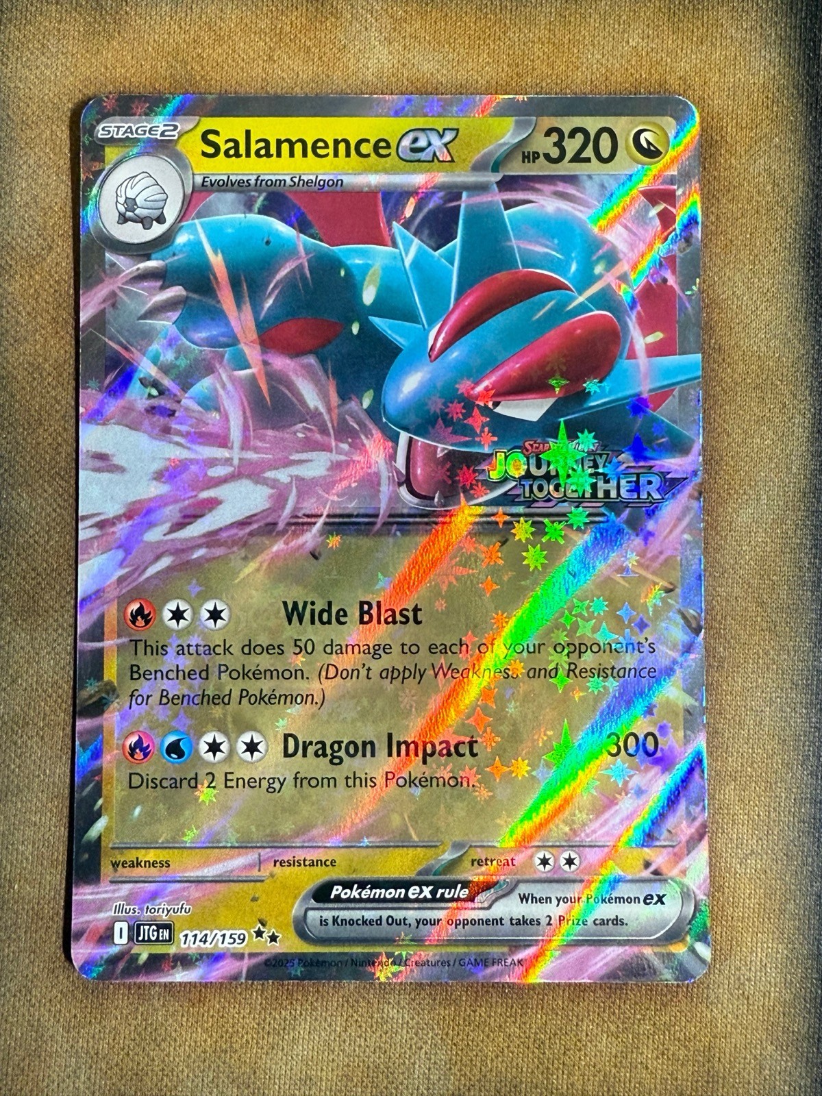 Pokemon Salamence EX 114/159 Journey Together Stamped Promo Holo NM