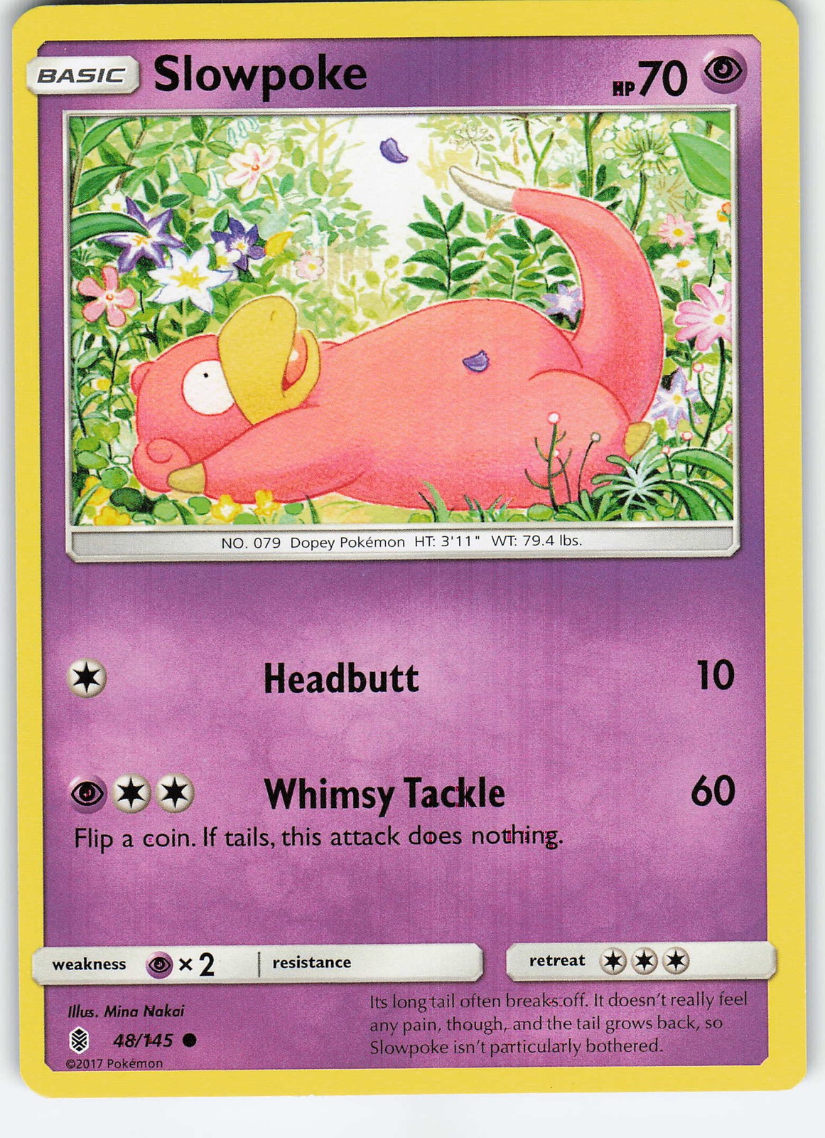 Slowpoke 48/145 Common SM – Guardians Rising LP Pokémon