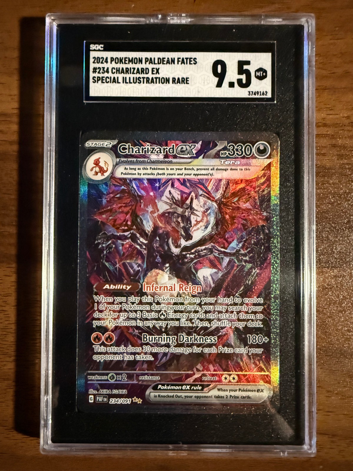 Charizard ex 234/091 SV: Paldean Fates Holo SGC 9.5