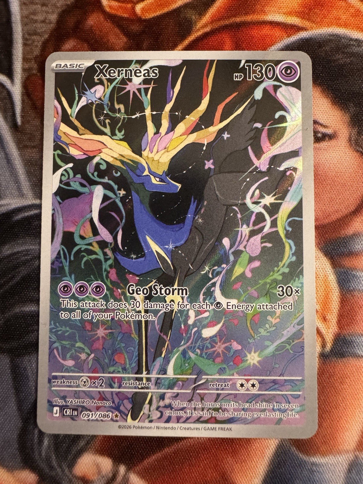 Pokemon TCG Chaos Rising Xerneas 091/086 Secret Rare Full Art Holo IR – MINT