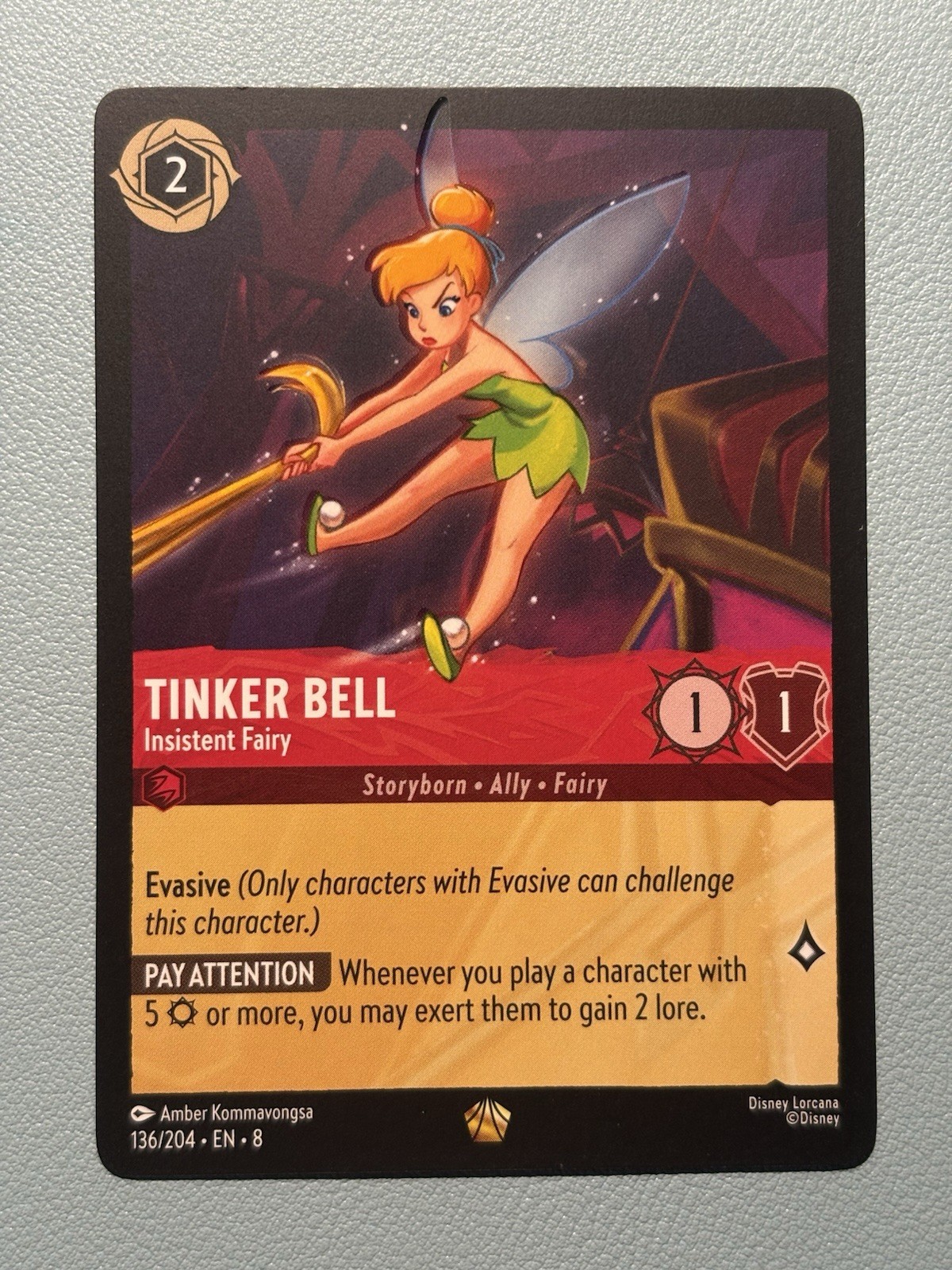 Disney Lorcana Reign of Jafar Tinker Bell – Insistent Fairy 136/204 Legendary