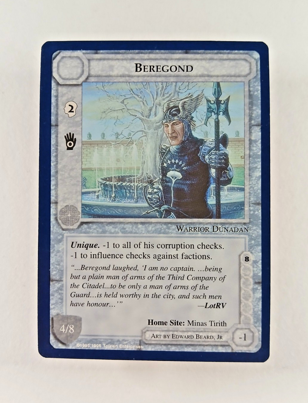 Beregond – Middle Earth CCG card (1995 ICE) MECCG Wizards Unlimited Character