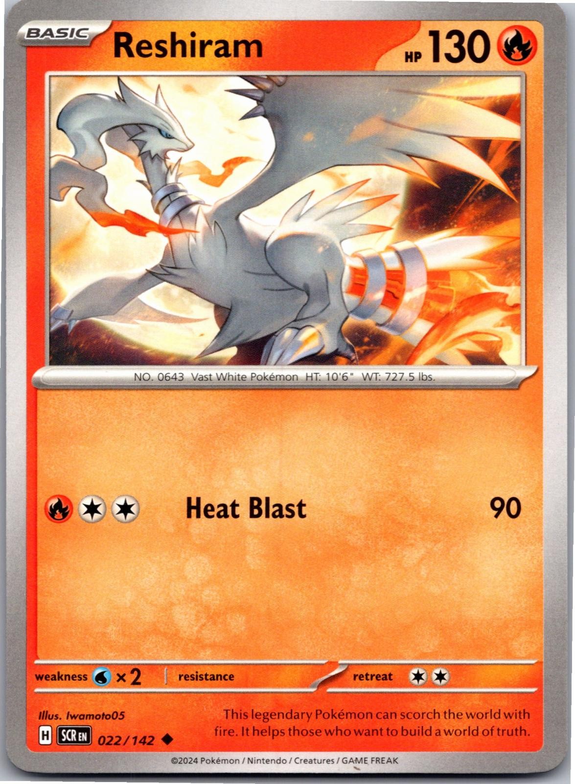 Reshiram 22/142 Uncommon Stellar Crown Pokemon Near Mint