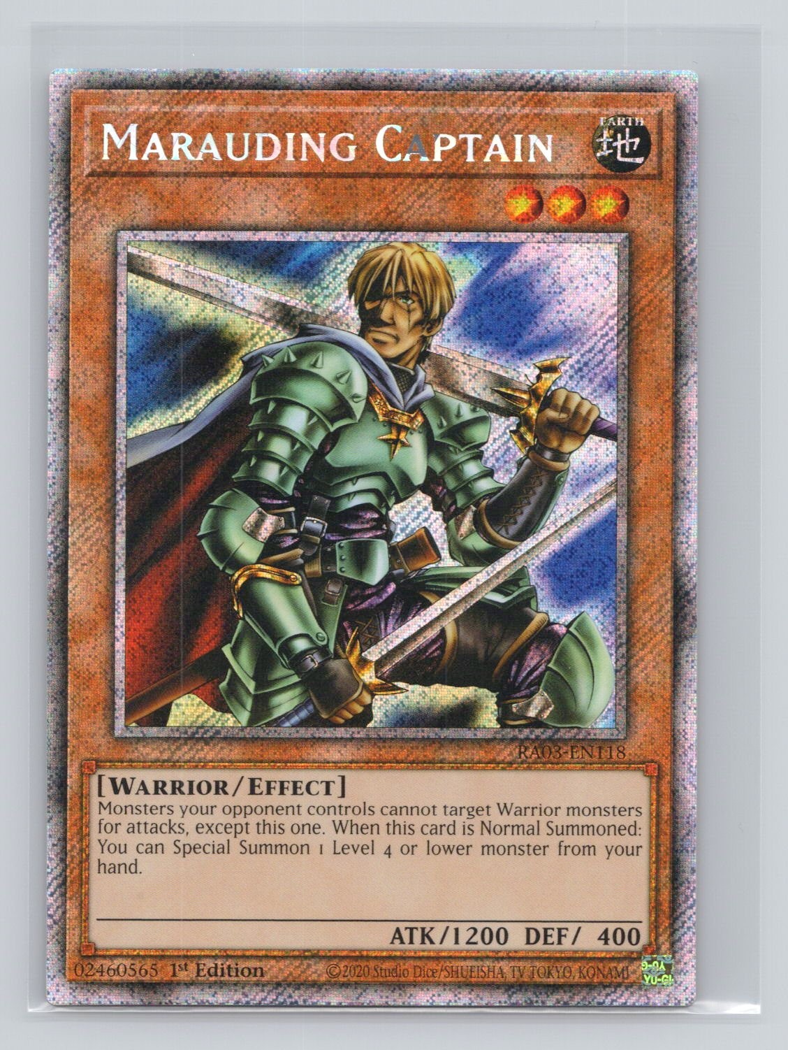 Marauding Captain Platinum Secret Rare Quarter Century Bonanza RA03-EN118 NM