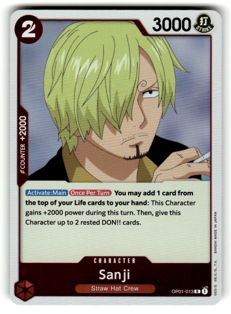 Sanji OP01-013 Rare Romance Dawn One Piece Foil Near Mint
