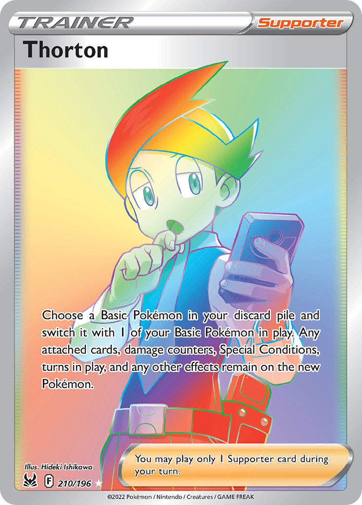 Pokemon Lost Origin Rainbow Rare Thorton 210/196 – Near Mint (NM)