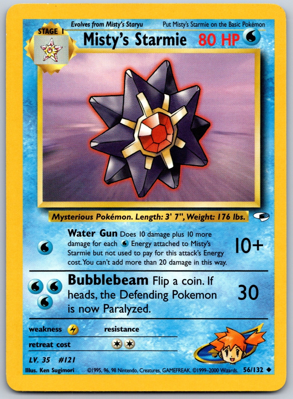 Misty’s Starmie Uncommon Ken Sugimori Gym Heroes 056/132 NM