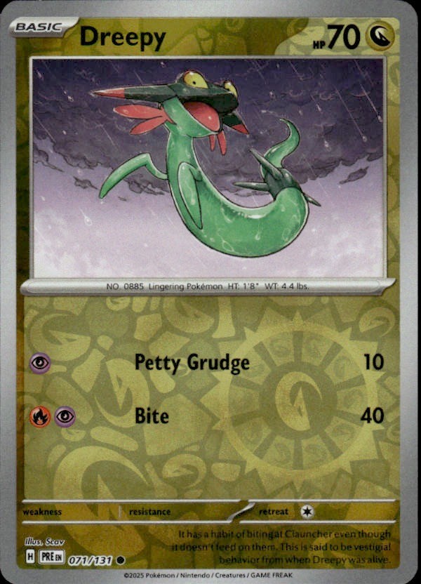 DREEPY 071/131 PRISMATIC EVOLUTIONS C POKEMON REVERSE HOLO SCAV