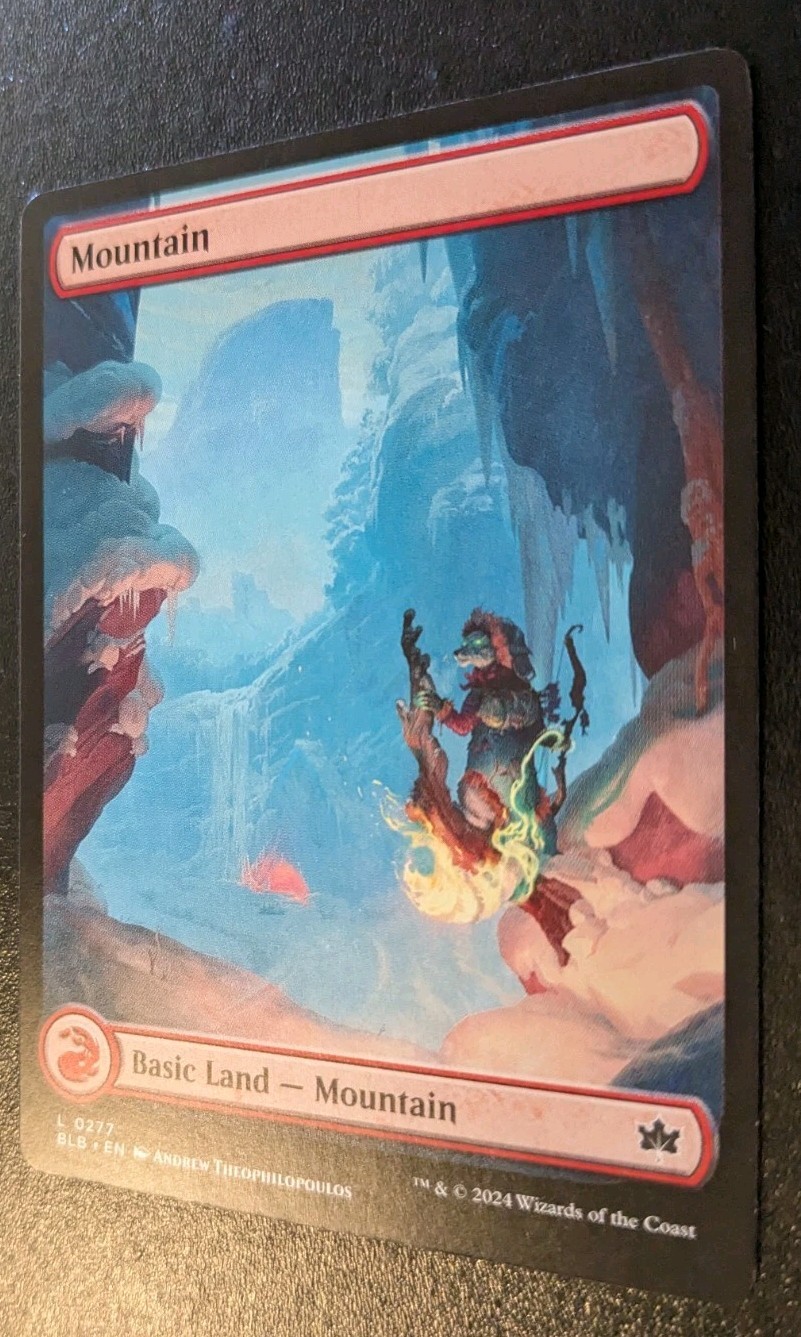 Mountain (Winter Full Art) 0277 BLB Land Bloomburrow Magic: The Gathering