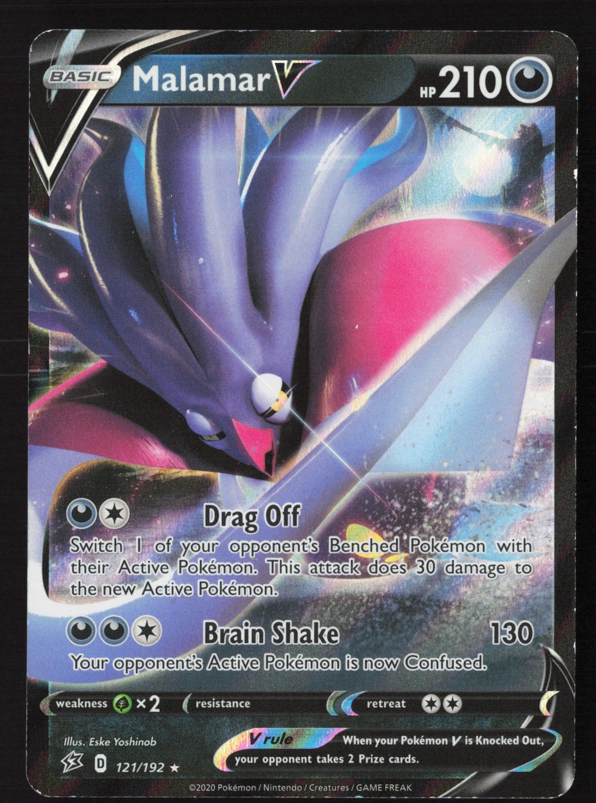 Malamar V Holo SWSH02: Rebel Clash 121/192 NM Eske Yoshinob