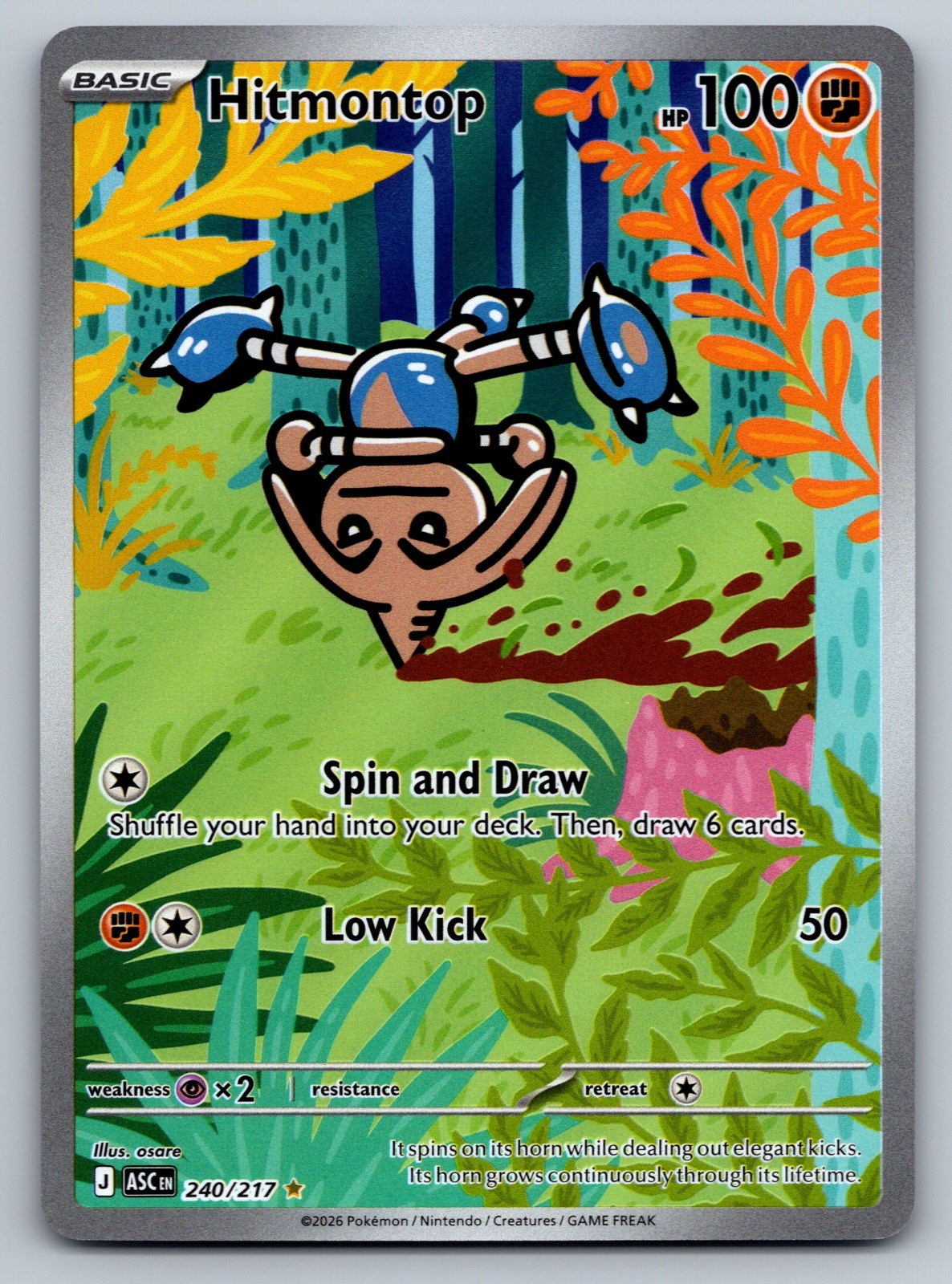 Hitmontop Illustration Rare ASC ME: Ascended Heroes 240/217 NM osare