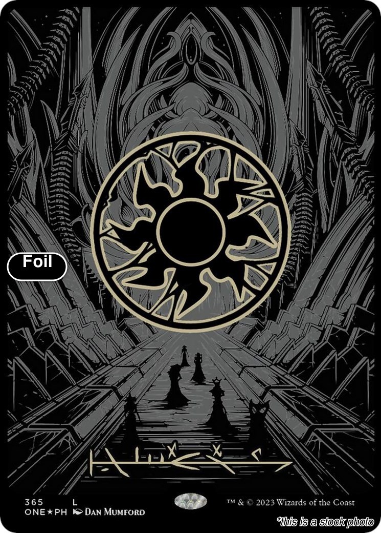 Plains (Phyrexian) – Full Art (Oil Slick Raised Foil) [ONE – 365] NM Foil