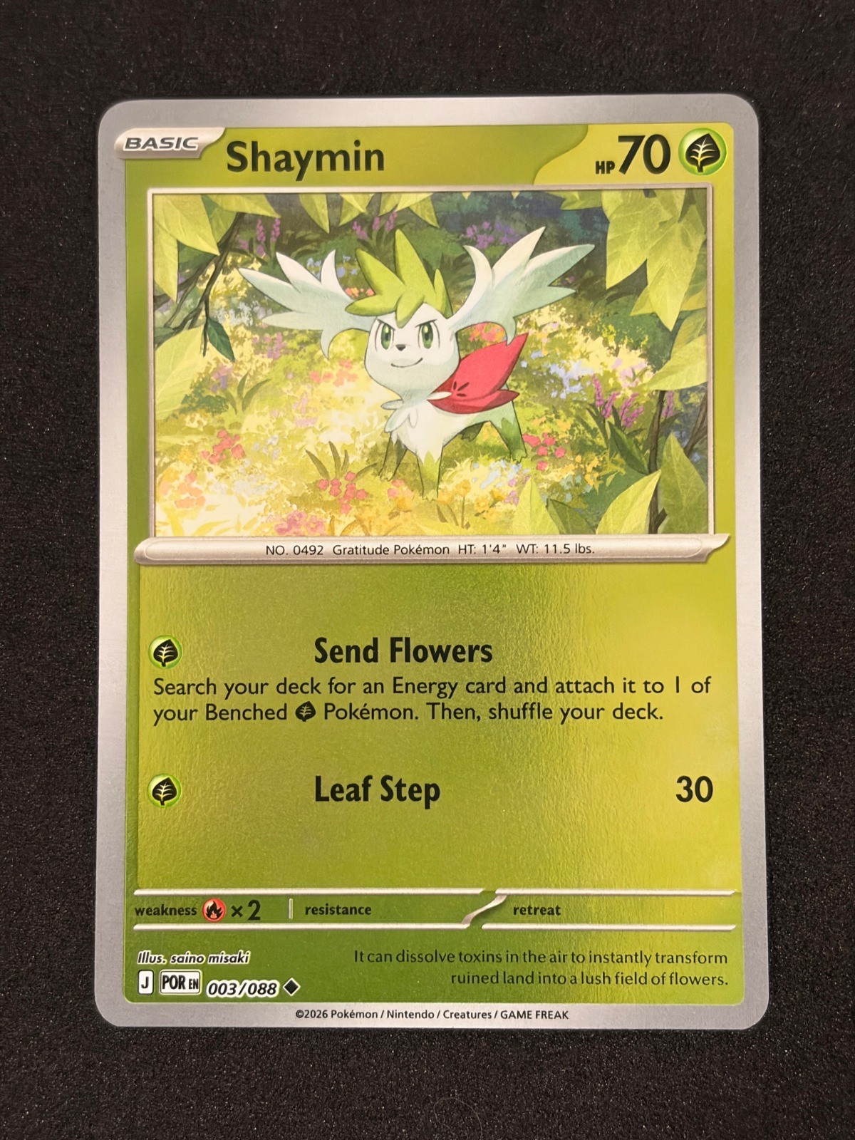 Shaymin Reverse Holo Uncommon ME03: Perfect Order 003/088 NM