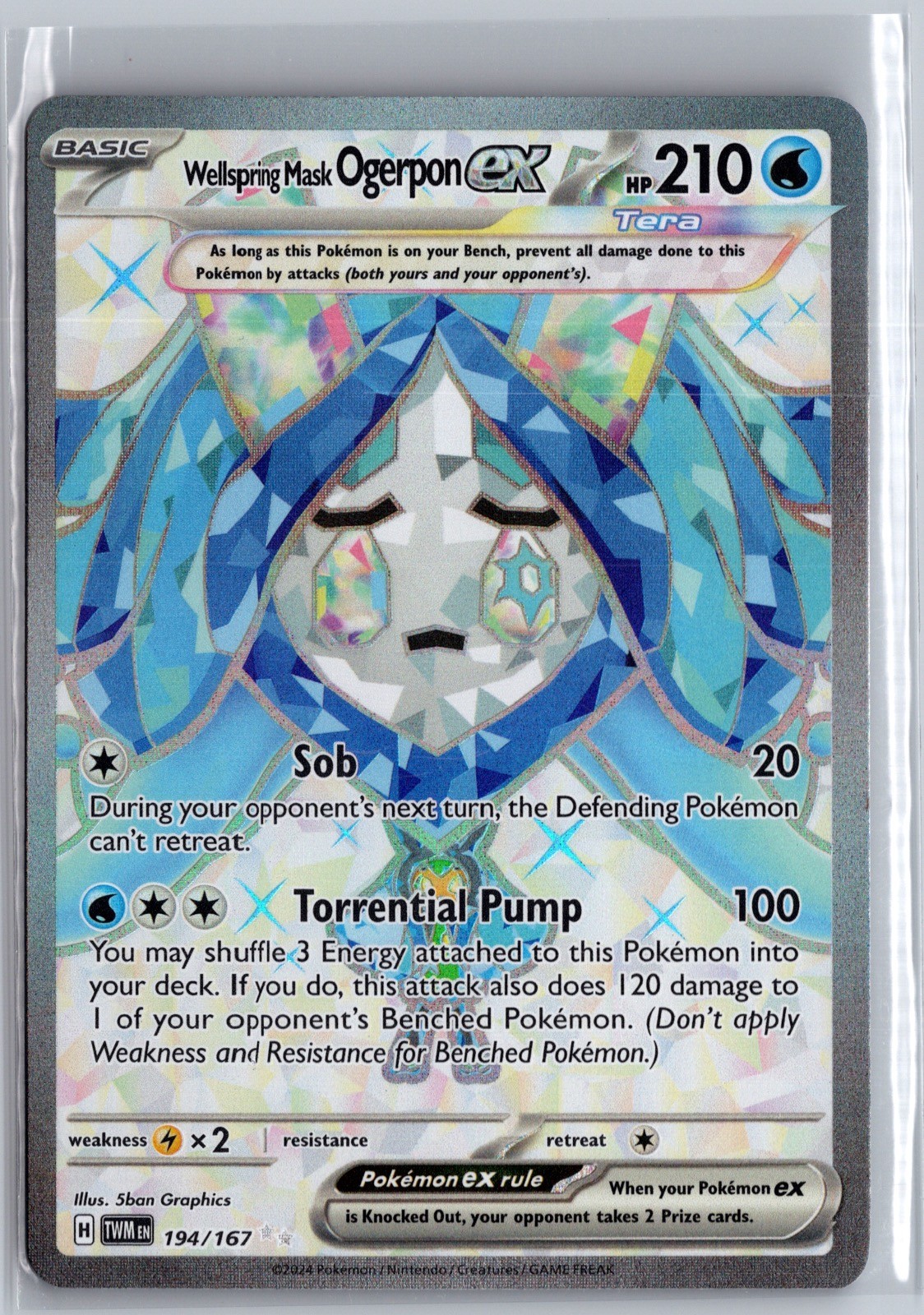 Wellspring Mask Ogerpon ex 194/167 Twilight Masquerade Pokemon Holo NM