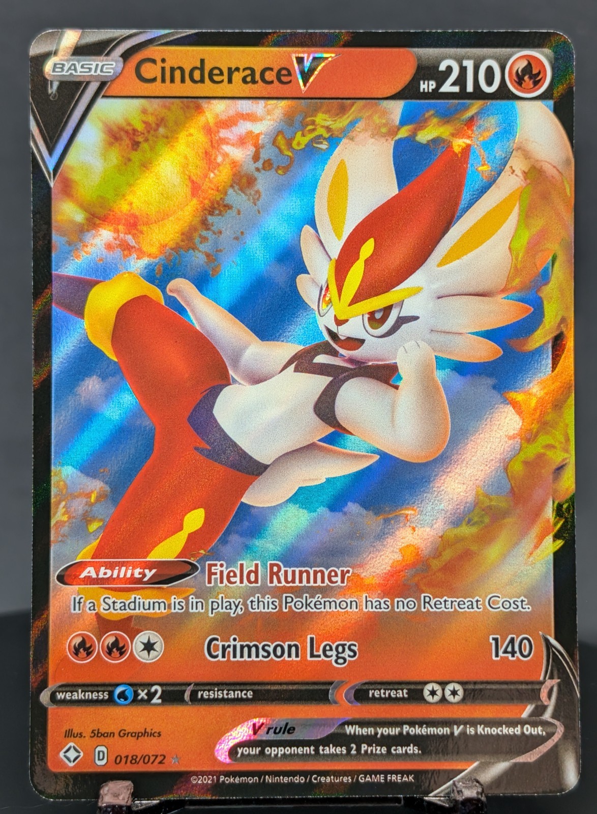 Pokemon Cinderace V #018/072 English Shining Fates Ultra Rare