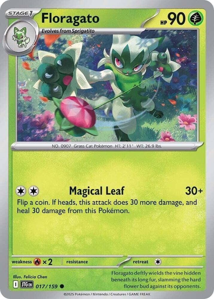 Floragato #017/159 Sv09 Journey Together Common Reverse Holo Pokemon TCG NM