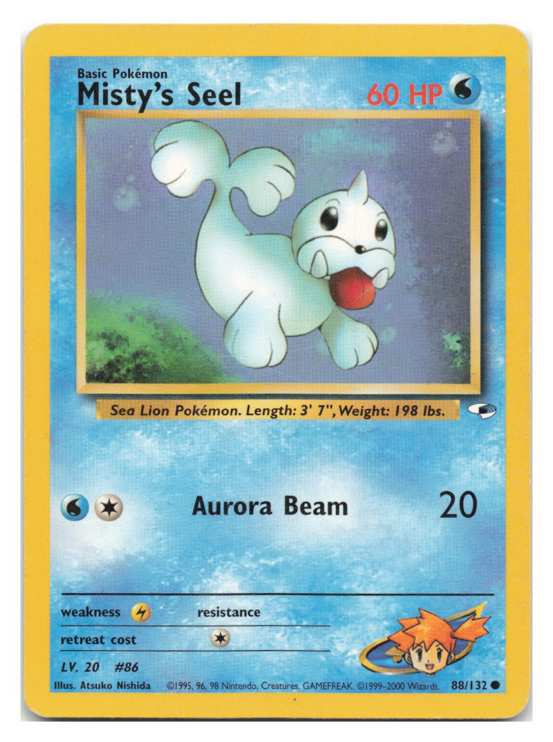 Misty’s Seel 88/132 Common Gym Heroes Pokemon 1st Edition 2000 ATSUKO NISHIDA