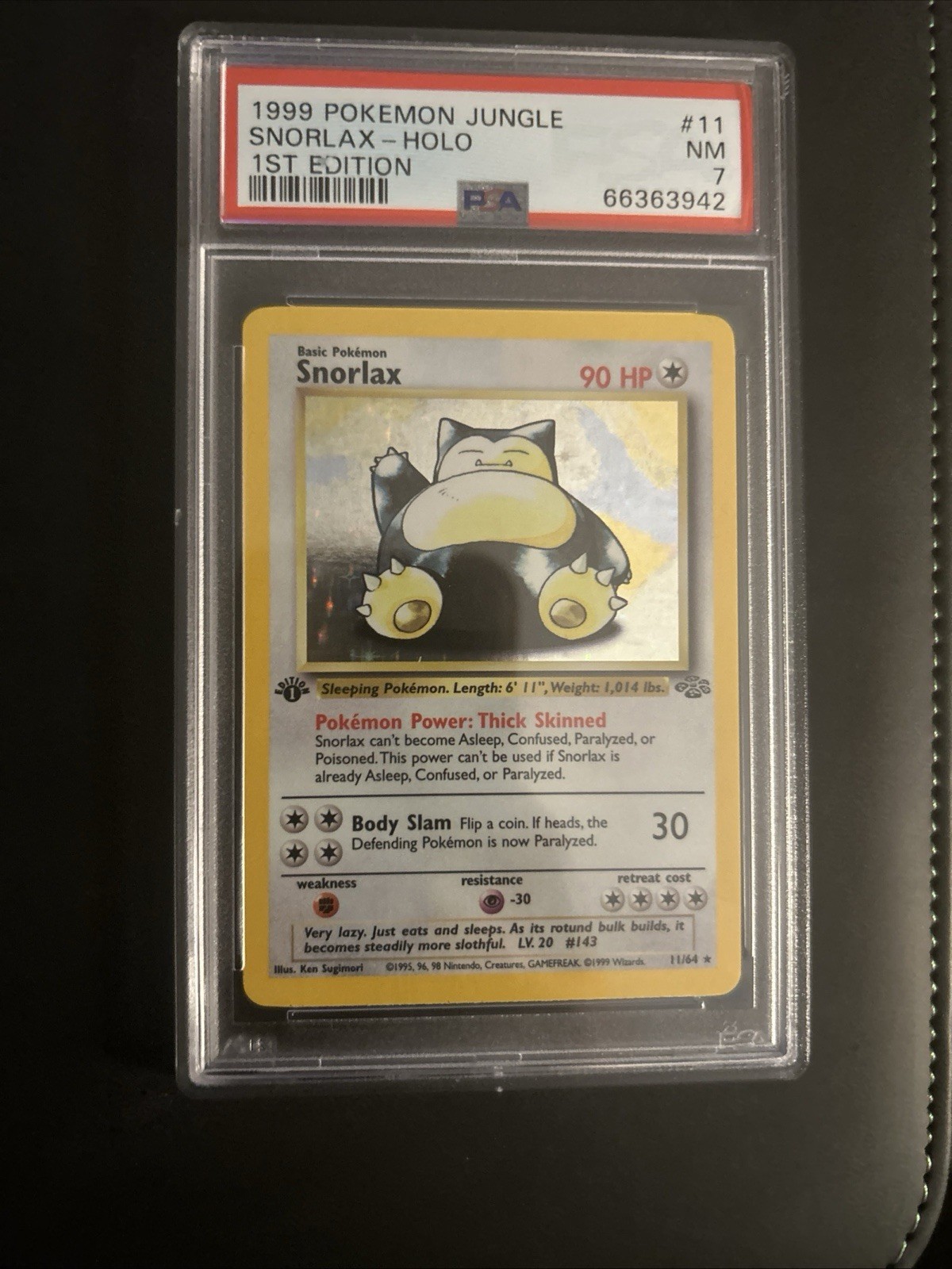Snorlax 11/64 Jungle Holo First Edition PSA 7