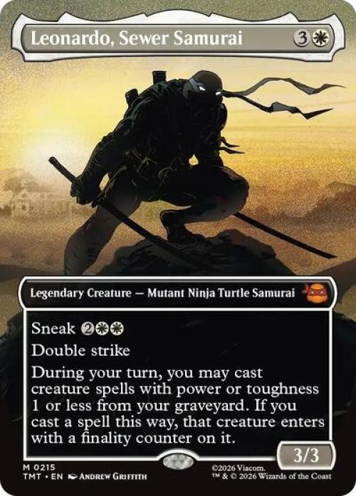 Leonardo, Sewer Samurai (Borderless) -Foil Light Play MTG
